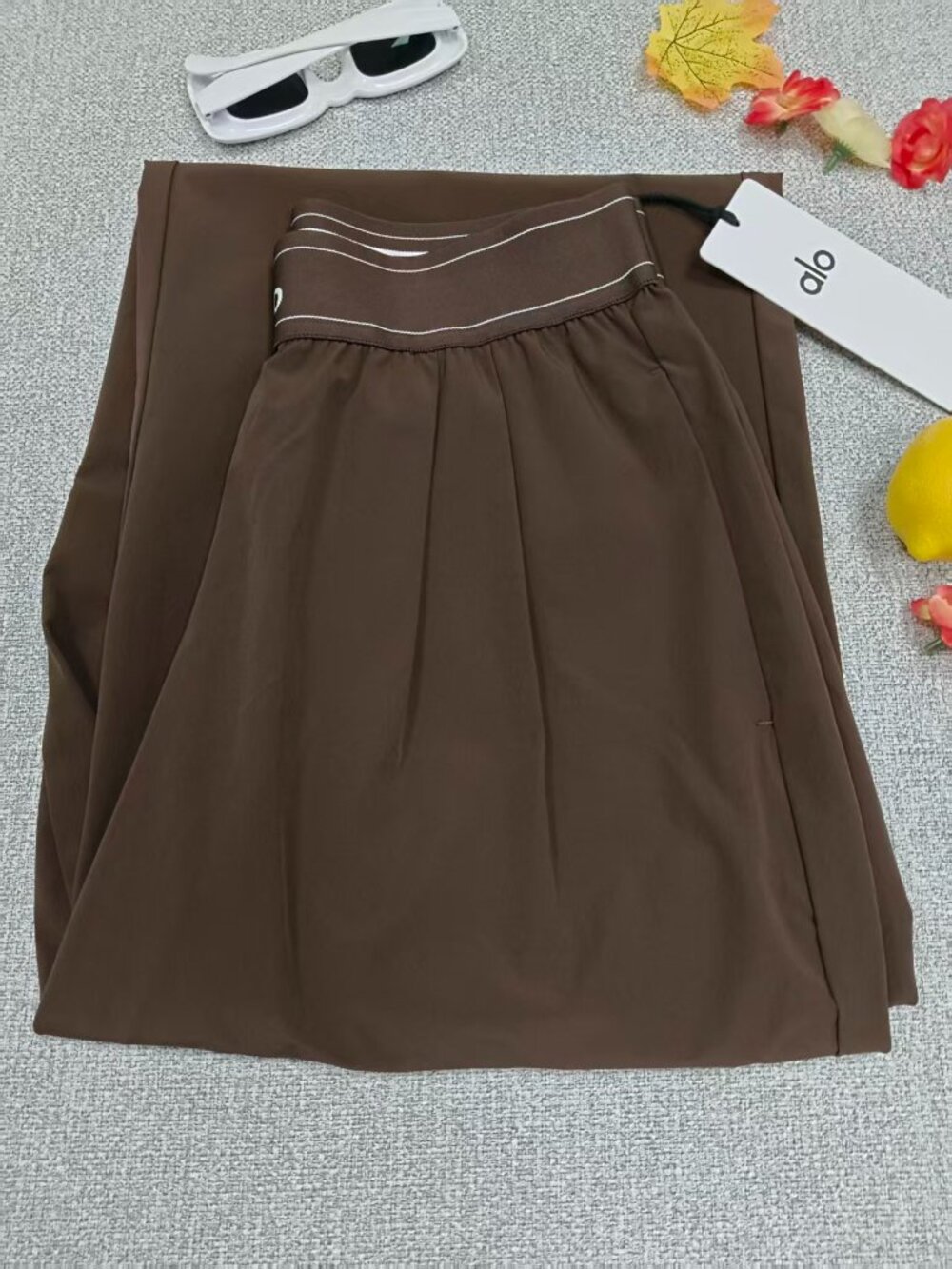 Espresso Brown🌗Alo Yoga Suit Up Wide Leg Trouser Regular 30” Inseam👩‍🚀Chic - Picture 7 of 8